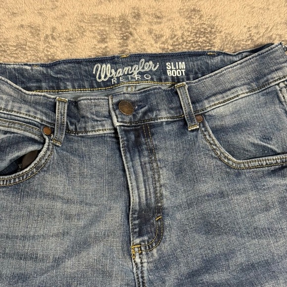 Wrangler Retro Slim Boot Cut Jeans Mens Blue Denim Size 34x(29) - Picture 3 of 8
